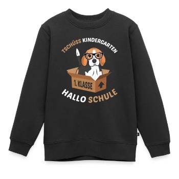 Einschulung Schultüte Geschenkidee 1. Klasse Hund - Kinder Premium Organic Sweatshirt - Schwarz - Vorne - AI Model Kid Female (0cm)