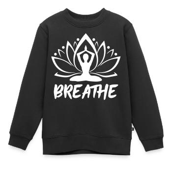 Respirer - Gymnastique Yoga - Sweat Premium enfant bio - noir - Devant - AI Model Kid Female (0cm)