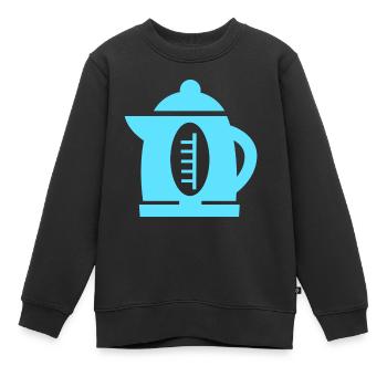 chauffe-eau - Sweat Premium enfant bio - noir - Devant - AI Model Kid Female (0cm)