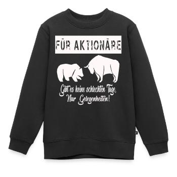 Aktien Börse WallStreet Investieren Investor - Kinder Premium Organic Sweatshirt - Schwarz - Vorne - AI Model Kid Female (0cm)