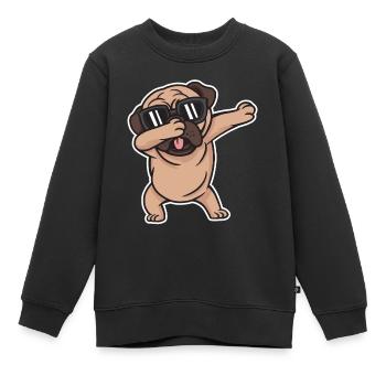 Dab Dabbing Pug Dog Chien Danse Tendance Tendance - Sweat Premium enfant bio - noir - Devant - AI Model Kid Female (0cm)