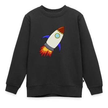 fusée - Sweat Premium enfant bio - noir - Devant - AI Model Kid Female (0cm)