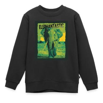 Elephantastic Elefant Elefanten Tierliebe Tiere - Kinder Premium Organic Sweatshirt - Schwarz - Vorne - AI Model Kid Female (0cm)