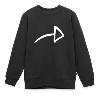 Pfeil nach rechts - Kinder Premium Organic Sweatshirt - Schwarz - Vorne - AI Model Kid Female (0cm)