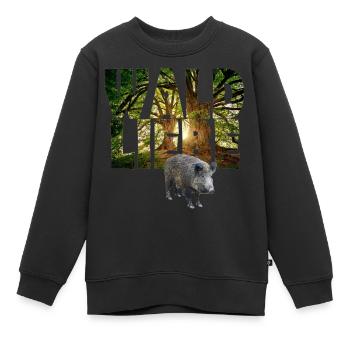 waldliebe avec sanglier - Sweat Premium enfant bio - noir - Devant - AI Model Kid Female (0cm)