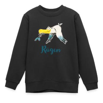 Rügen Möwe - Kinder Premium Organic Sweatshirt - Schwarz - Vorne - AI Model Kid Female (0cm)