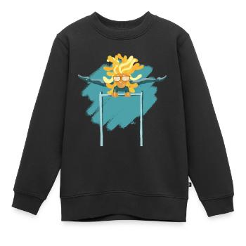 Gymnastics Girl Bars - Sweat Premium enfant bio - noir - Devant - AI Model Kid Female (0cm)