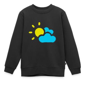 Nuageux soleil nuages ciel été printemps - Sweat Premium enfant bio - noir - Devant - AI Model Kid Female (0cm)