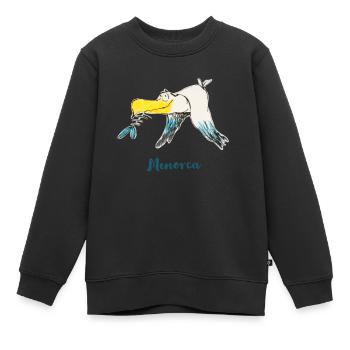 Lustige Menorca Moewe - Kinder Premium Organic Sweatshirt - Schwarz - Vorne - AI Model Kid Female (0cm)