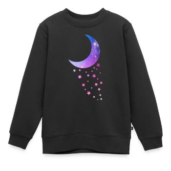 Halbmond mit Sternen Galaxie Geschenk - Kinder Premium Organic Sweatshirt - Schwarz - Vorne - AI Model Kid Female (0cm)