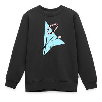 Hip abstract, geometric shapes and shapes - Kids Premium Organic Sweatshirt - black - Front - AI Model Kid Female (0cm)