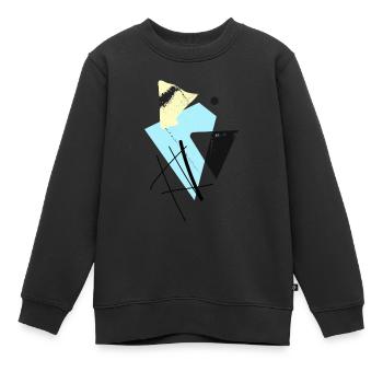 Hip abstract, geometric shapes and shapes - Kids Premium Organic Sweatshirt - black - Front - AI Model Kid Female (0cm)