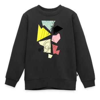 Hip abstract, geometric shapes and shapes - Kids Premium Organic Sweatshirt - black - Front - AI Model Kid Female (0cm)