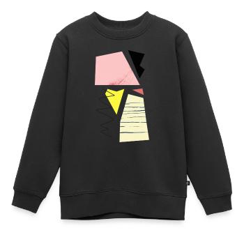 Hip abstract, geometric shapes and shapes - Kids Premium Organic Sweatshirt - black - Front - AI Model Kid Female (0cm)