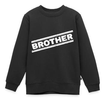 timbre de frère - Sweat Premium enfant bio - noir - Devant - AI Model Kid Female (0cm)
