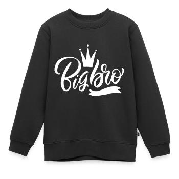 grand frère - Sweat Premium enfant bio - noir - Devant - AI Model Kid Female (0cm)