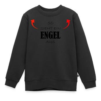 Engel - Kinder Premium Organic Sweatshirt - Schwarz - Vorne - AI Model Kid Female (0cm)