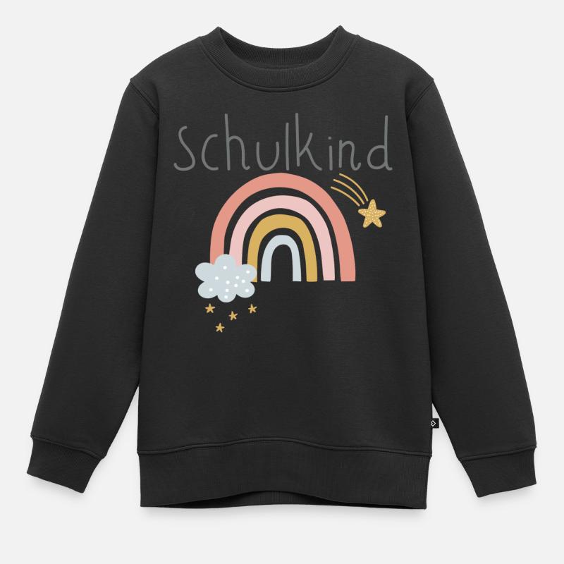 Schulkind Regenbogen - Kinder Premium Organic Sweatshirt - Schwarz