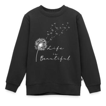 Life's Beautiful Pusteblume Löwenzahn Leichtigkeit - Kinder Premium Organic Sweatshirt - Schwarz - Vorne - AI Model Kid Female (0cm)