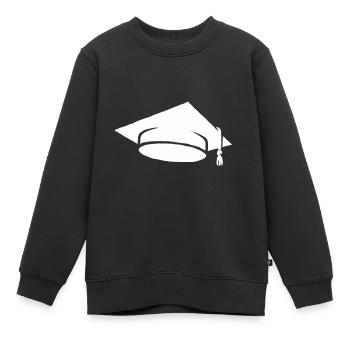 Abschluss Diplom Studium Student Studenten Hut - Kinder Premium Organic Sweatshirt - Schwarz - Vorne - AI Model Kid Female (0cm)