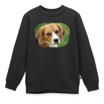 beagle - Kinder Premium Organic Sweatshirt - Schwarz - Vorne - AI Model Kid Female (0cm)