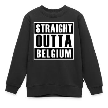 Straight Outta Belgium - Sweat Premium enfant bio - noir - Devant - AI Model Kid Female (0cm)
