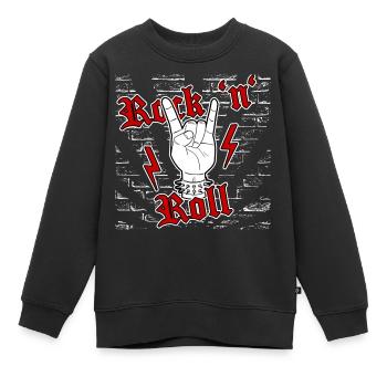 Rock n Roll - Sweat Premium enfant bio - noir - Devant - AI Model Kid Female (0cm)