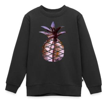Ananas palmiers loisirs été - Sweat Premium enfant bio - noir - Devant - AI Model Kid Female (0cm)