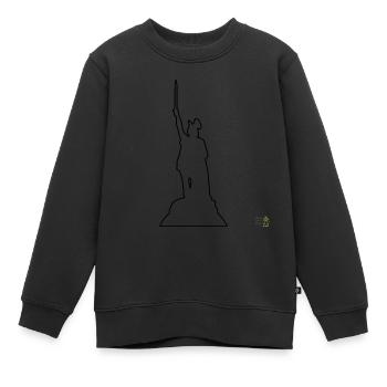 Chemise contour des lèvres Hermannsdenkmal Circle - Sweat Premium enfant bio - noir - Devant - AI Model Kid Female (0cm)