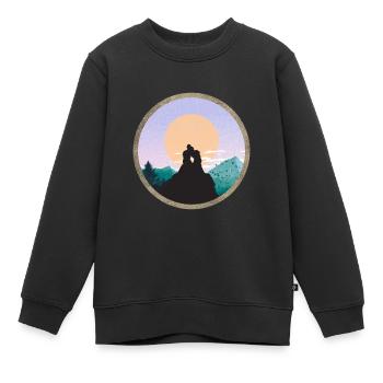 Travel - Sweat Premium enfant bio - noir - Devant - AI Model Kid Female (0cm)