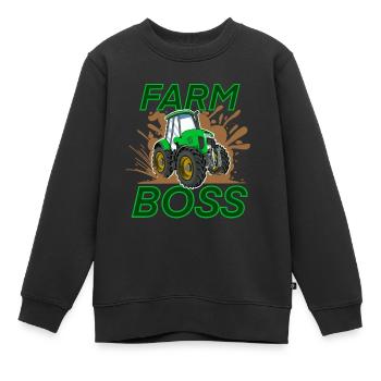 Landwirt - Kinder Premium Organic Sweatshirt - Schwarz - Vorne - AI Model Kid Female (0cm)