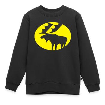 Elch - Kinder Premium Organic Sweatshirt - Schwarz - Vorne - AI Model Kid Female (0cm)