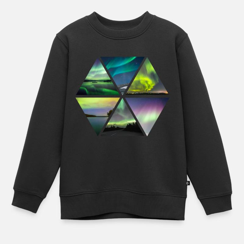Polar Lichter - Kinder Premium Organic Sweatshirt - Schwarz