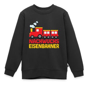Nachwuchs Eisenbahner Eisenbahn Dampfzug Lok Rot - Kinder Premium Organic Sweatshirt - Schwarz - Vorne - AI Model Kid Female (0cm)