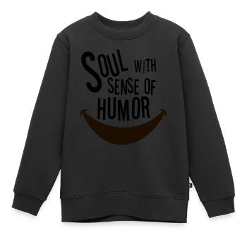 Âme avec sens de l'humour - Sweat Premium enfant bio - noir - Devant - AI Model Kid Female (0cm)