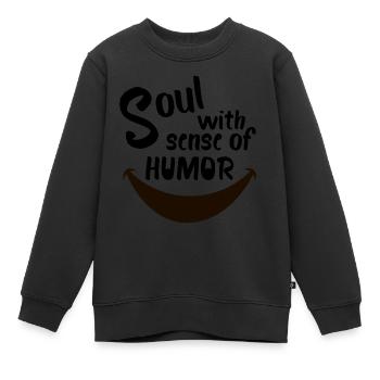 Âme avec sens de l'humour - Sweat Premium enfant bio - noir - Devant - AI Model Kid Female (0cm)