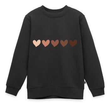 Chemise End Racism Black lives matter Hearts - Sweat Premium enfant bio - noir - Devant - AI Model Kid Female (0cm)