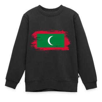 Drapeau des Maldives - Sweat Premium enfant bio - noir - Devant - AI Model Kid Female (0cm)