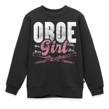 Idée cadeau orchestre de hautbois - Sweat Premium enfant bio - noir - Devant - AI Model Kid Female (0cm)