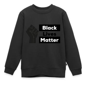T shirt Black Lives Matter main gauche - Sweat Premium enfant bio - noir - Devant - AI Model Kid Female (0cm)