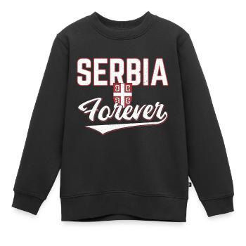 Serbien - Kinder Premium Organic Sweatshirt - Schwarz - Vorne - AI Model Kid Female (0cm)
