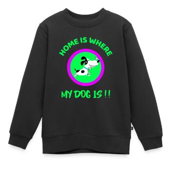 Hund Hund Hund Hund Hund - Kinder Premium Organic Sweatshirt - Schwarz - Vorne - AI Model Kid Female (0cm)