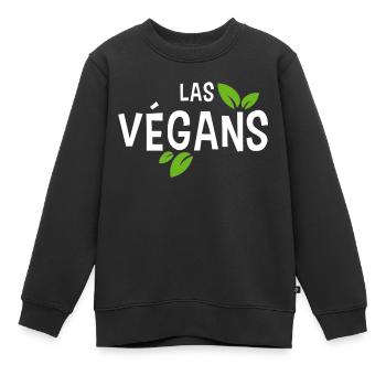 Las végans. Humour végans. Alimentation saine - Sweat Premium enfant bio - noir - Devant - AI Model Kid Female (0cm)