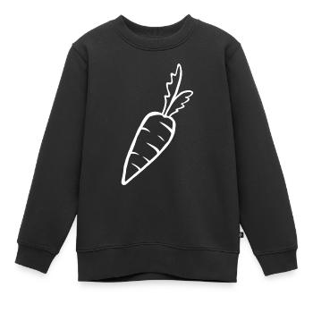 Karotte Möhre Wurzel Gemüse Speise Gesund Geschenk - Kinder Premium Organic Sweatshirt - Schwarz - Vorne - AI Model Kid Female (0cm)
