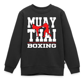 Muay Thai thai boxing boxing kickboxing sport t-shirt - Sweat Premium enfant bio - noir - Devant - AI Model Kid Female (0cm)