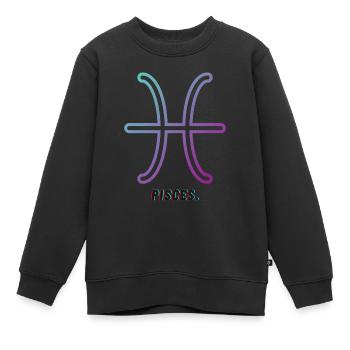 Fische Symbol Sternzeichen - Kinder Premium Organic Sweatshirt - Schwarz - Vorne - AI Model Kid Female (0cm)
