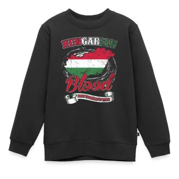 Hongrie - Sweat Premium enfant bio - noir - Devant - AI Model Kid Female (0cm)