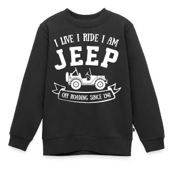 La vie de jeep - Sweat Premium enfant bio - noir - Devant - AI Model Kid Female (0cm)