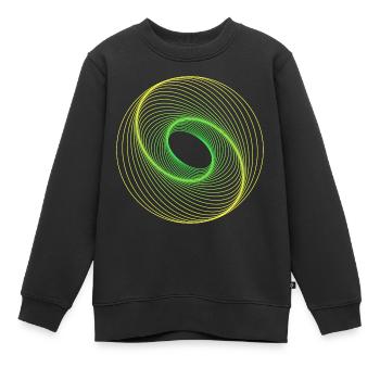 Géométrie sacrée Spiralle - Sweat Premium enfant bio - noir - Devant - AI Model Kid Female (0cm)