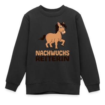 Nachwuchs Reiterin Comic Pferd für Mädchen Kinder - Kinder Premium Organic Sweatshirt - Schwarz - Vorne - AI Model Kid Female (0cm)
